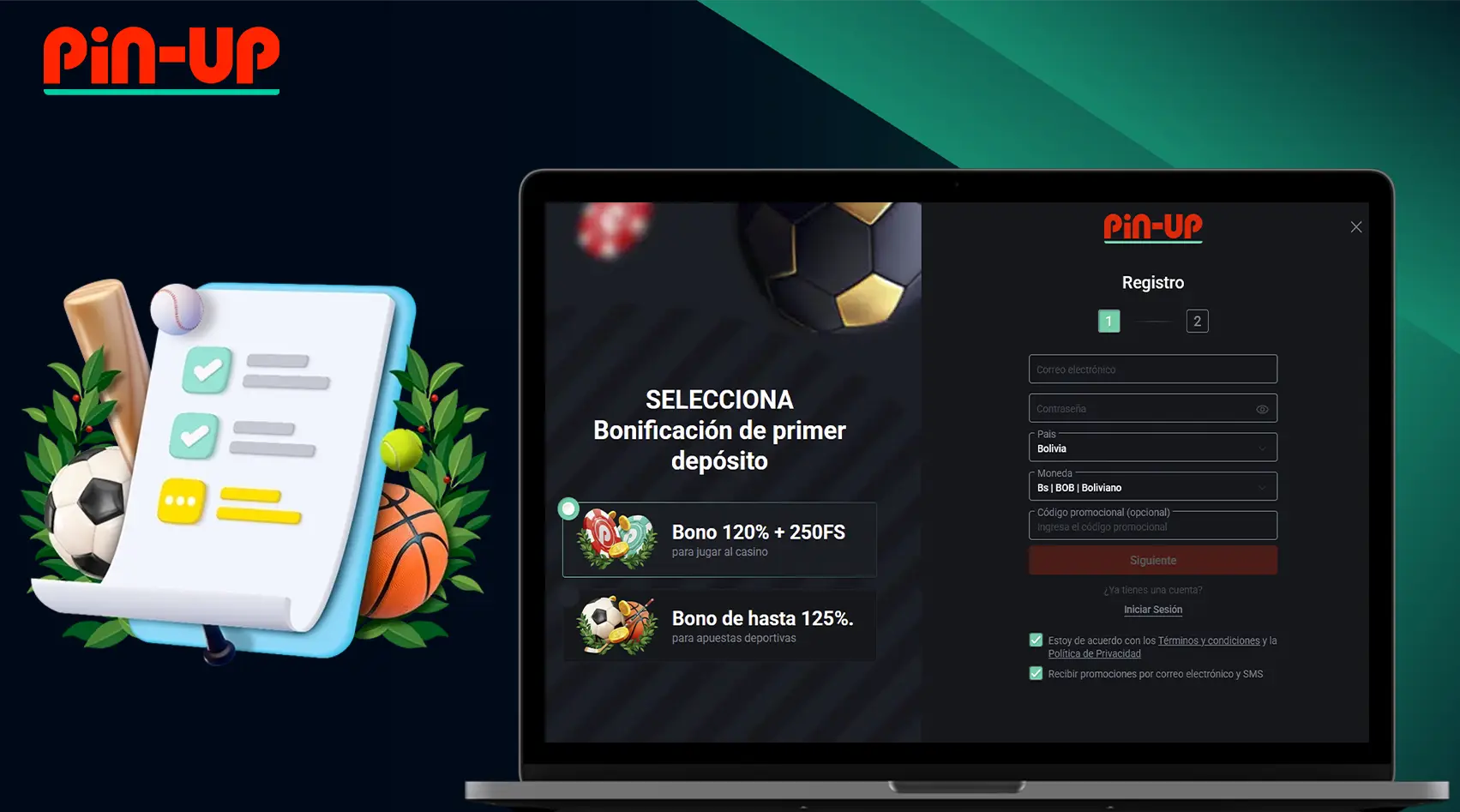 Registro en Pin Up Casino